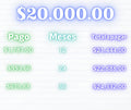 Monto de 20 mil